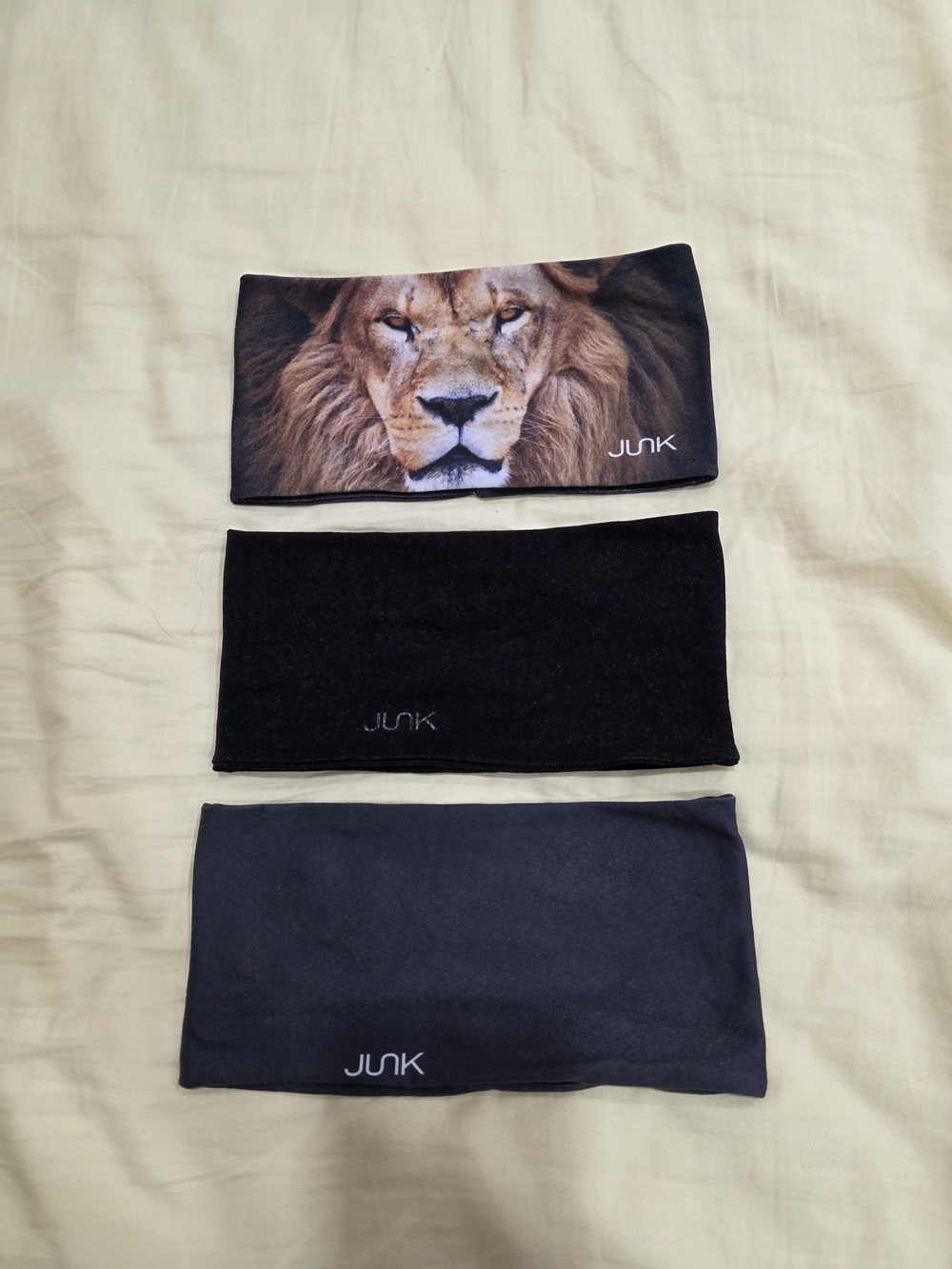 JUNK Women's Black & Lion Print Stretch Headbands - 3 Pack